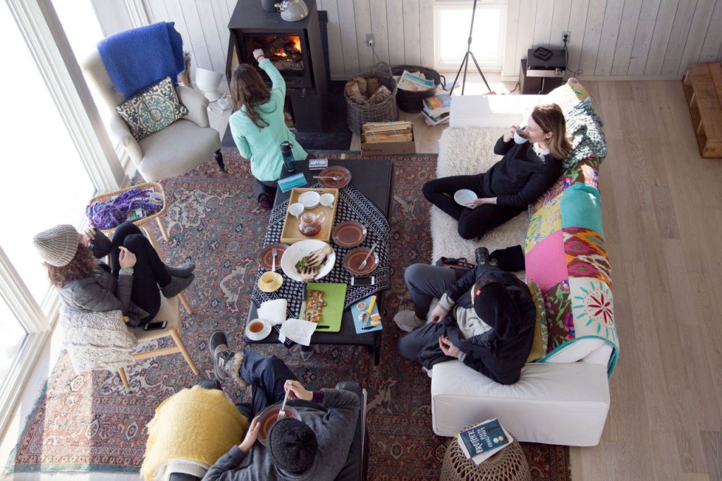 inside of a prefab cabin