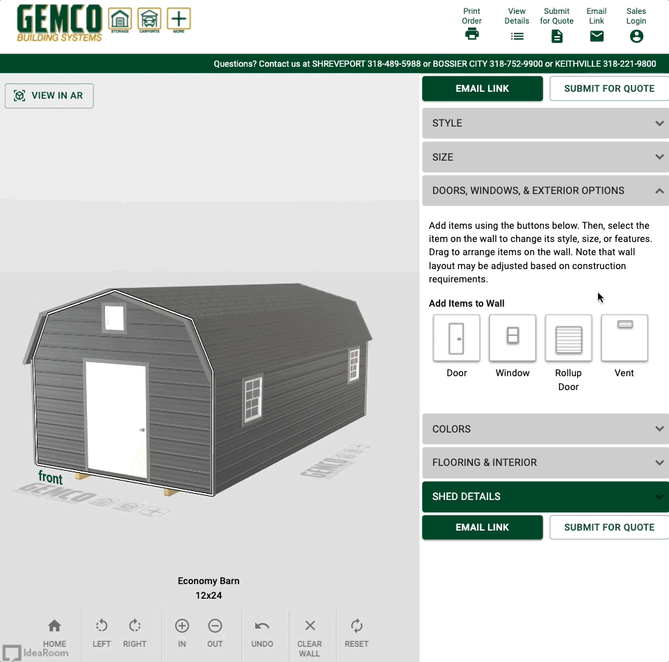 5 choose the shed color